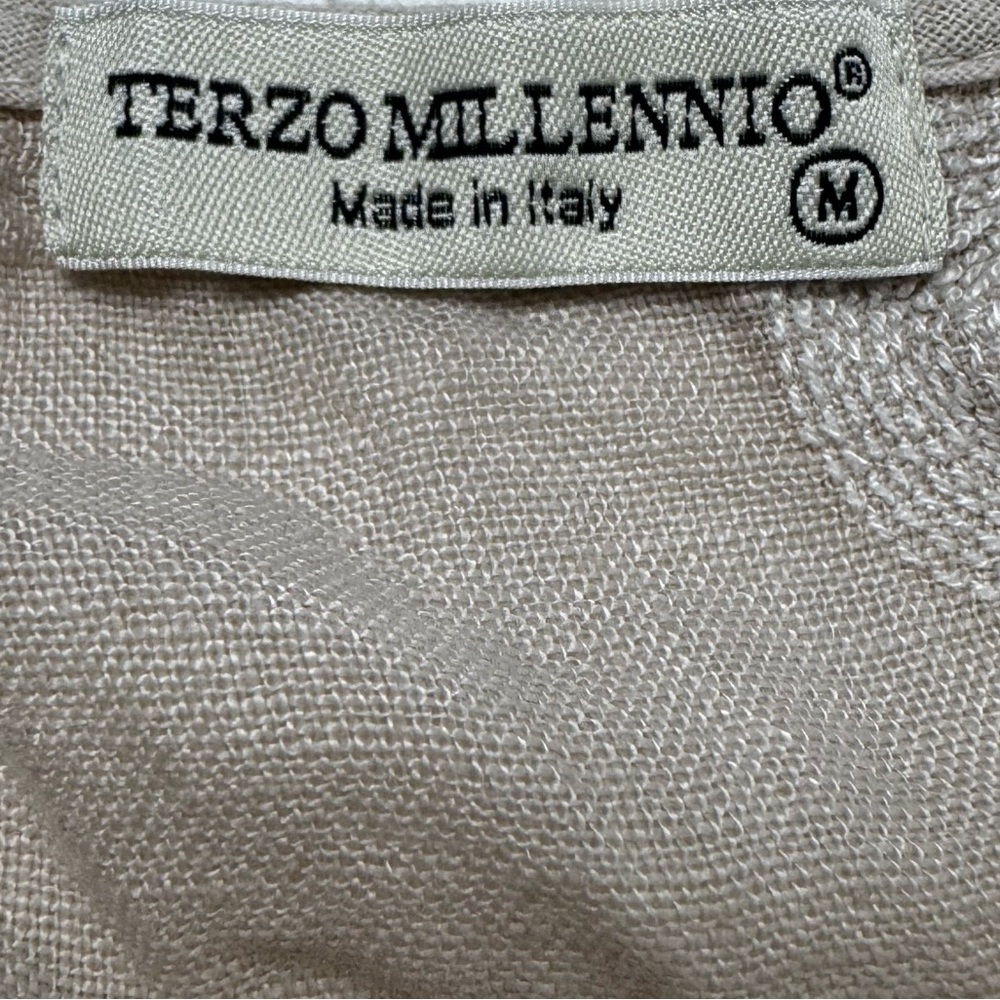 Beige Linen Embroidered Dress - Picture 5 of 7